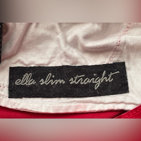 Club Monaco Ella Slim Straight Red Corduroy Jeans Low Rise 80’s - Picture 6 of 8